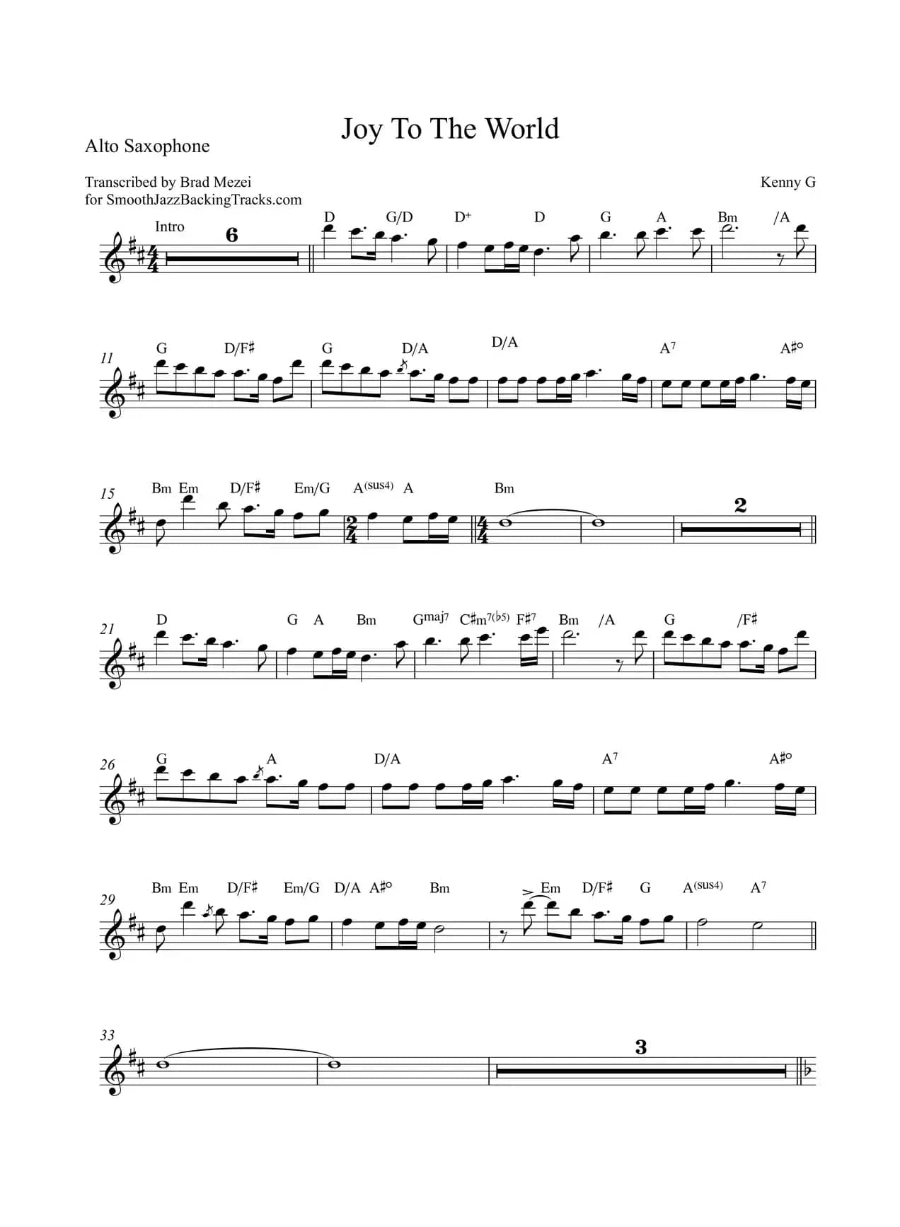 Joy To The World（中音萨克斯）