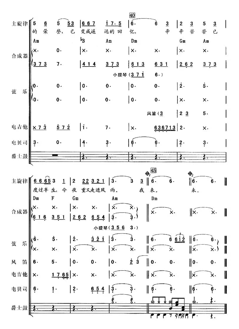 从头再来（吉特巴、电声乐队总谱）