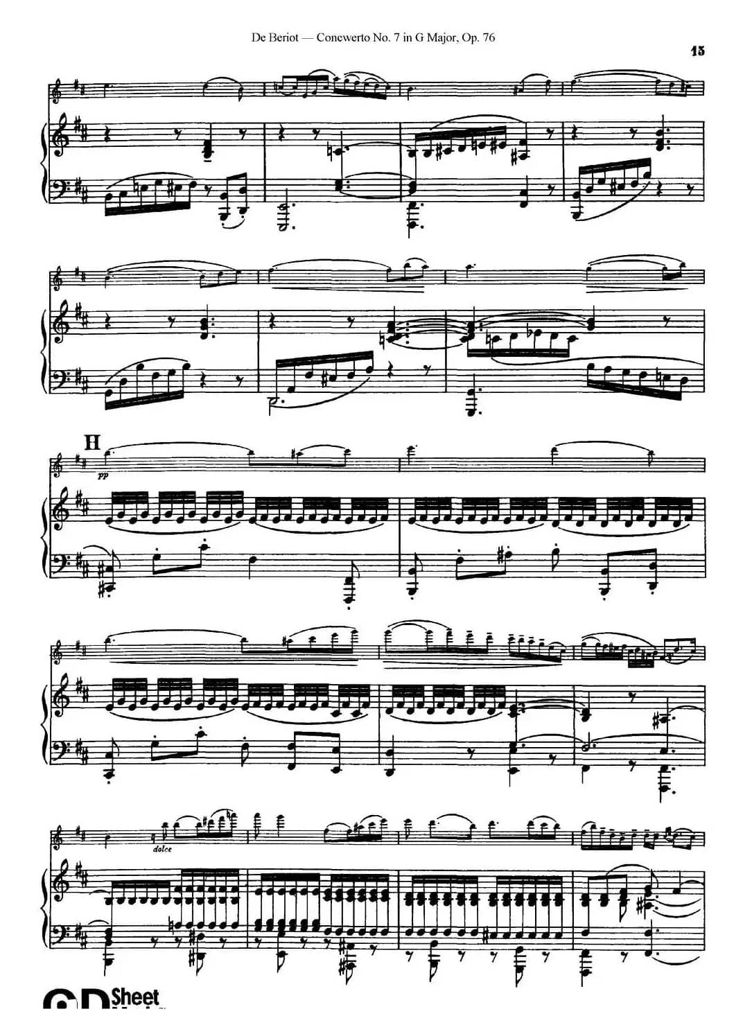 G大调第七协奏曲（Concerto No.7 in G Major）Op.76（小提琴+钢琴伴奏）