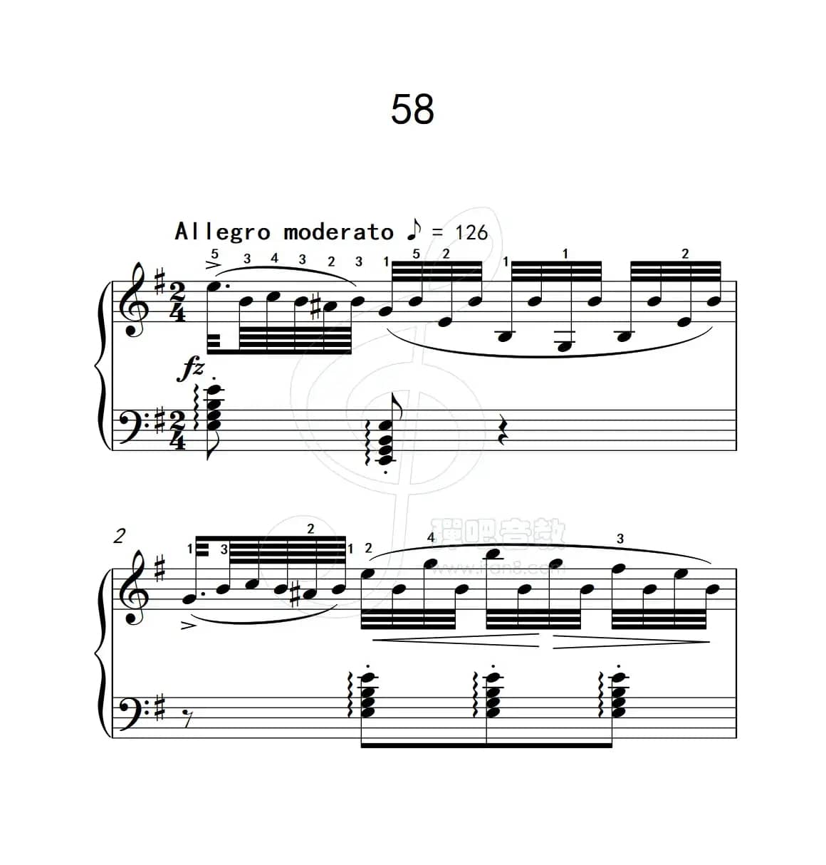 练习曲 58（克拉莫钢琴练习曲60首）