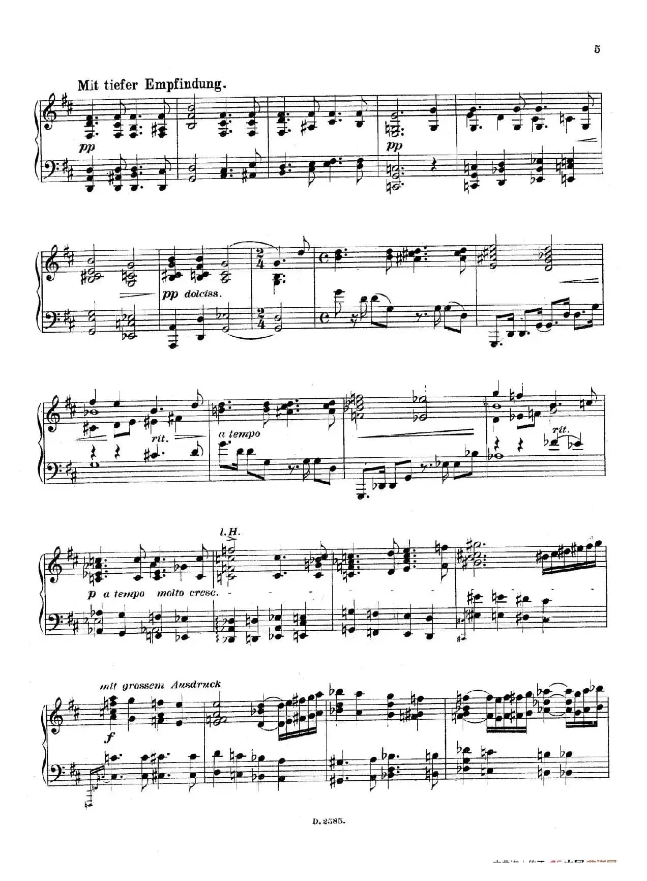 Fantasien über Gedichte von Richard Dehmel Op.9（德默尔之诗幻想曲2. 幸福的森林）