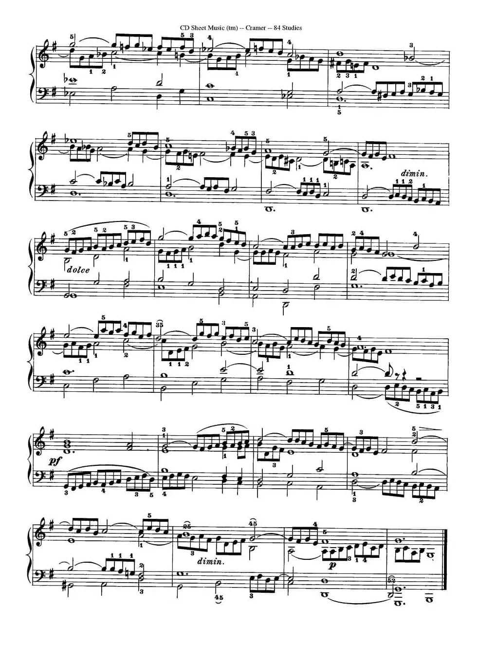 Cramer - 84 exercices（71—75）（克拉莫84首钢琴练习曲）