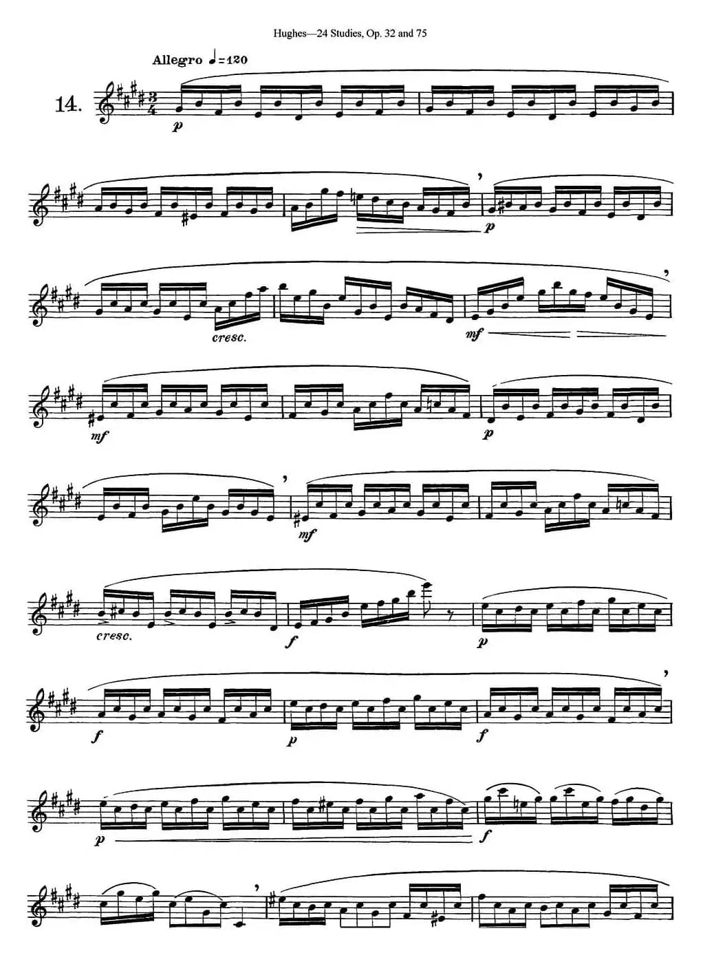 胡埃斯24首长笛练习曲Op.32（NO.14）