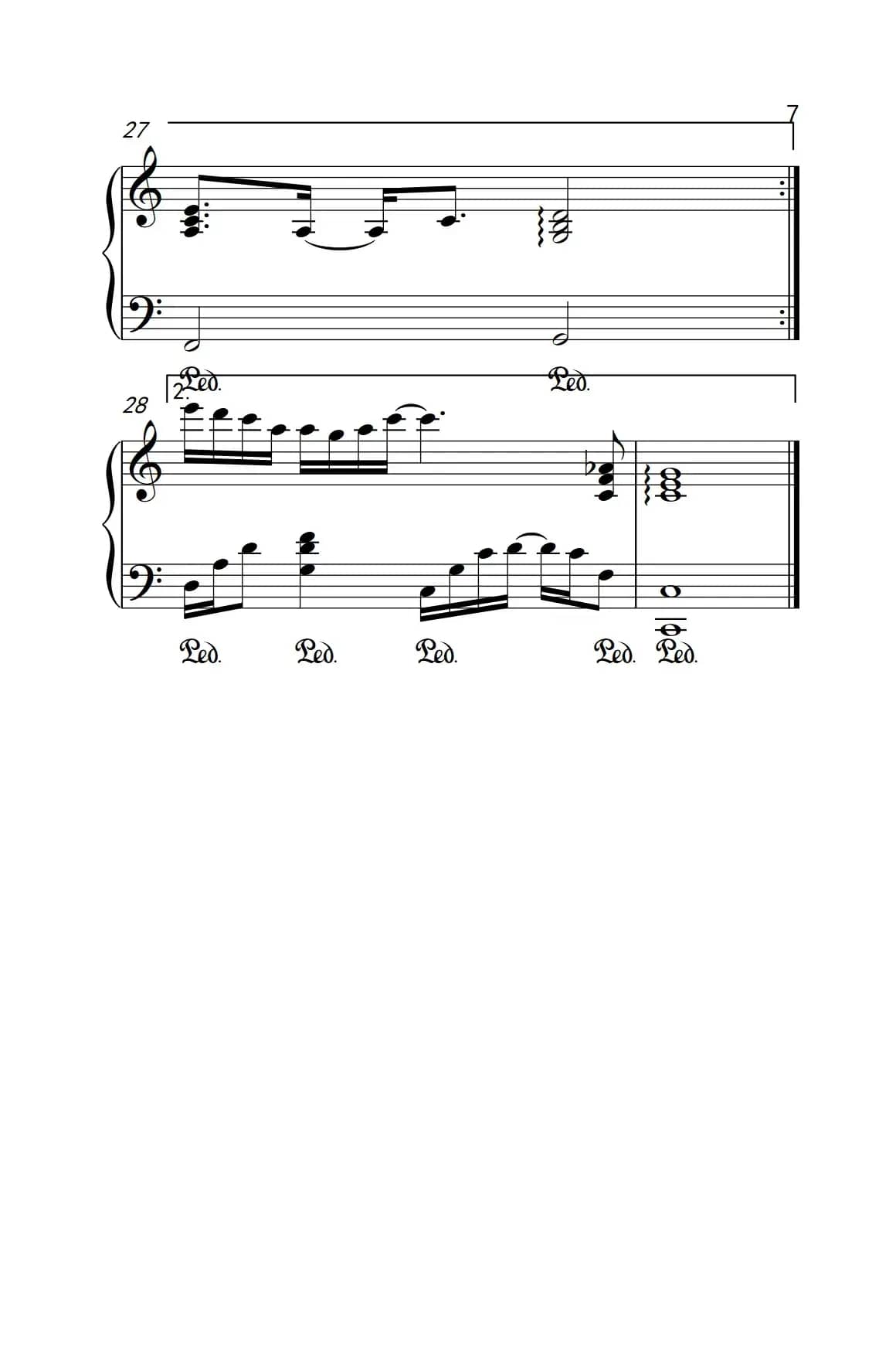 认真的雪（《弹吧音教》制谱版）