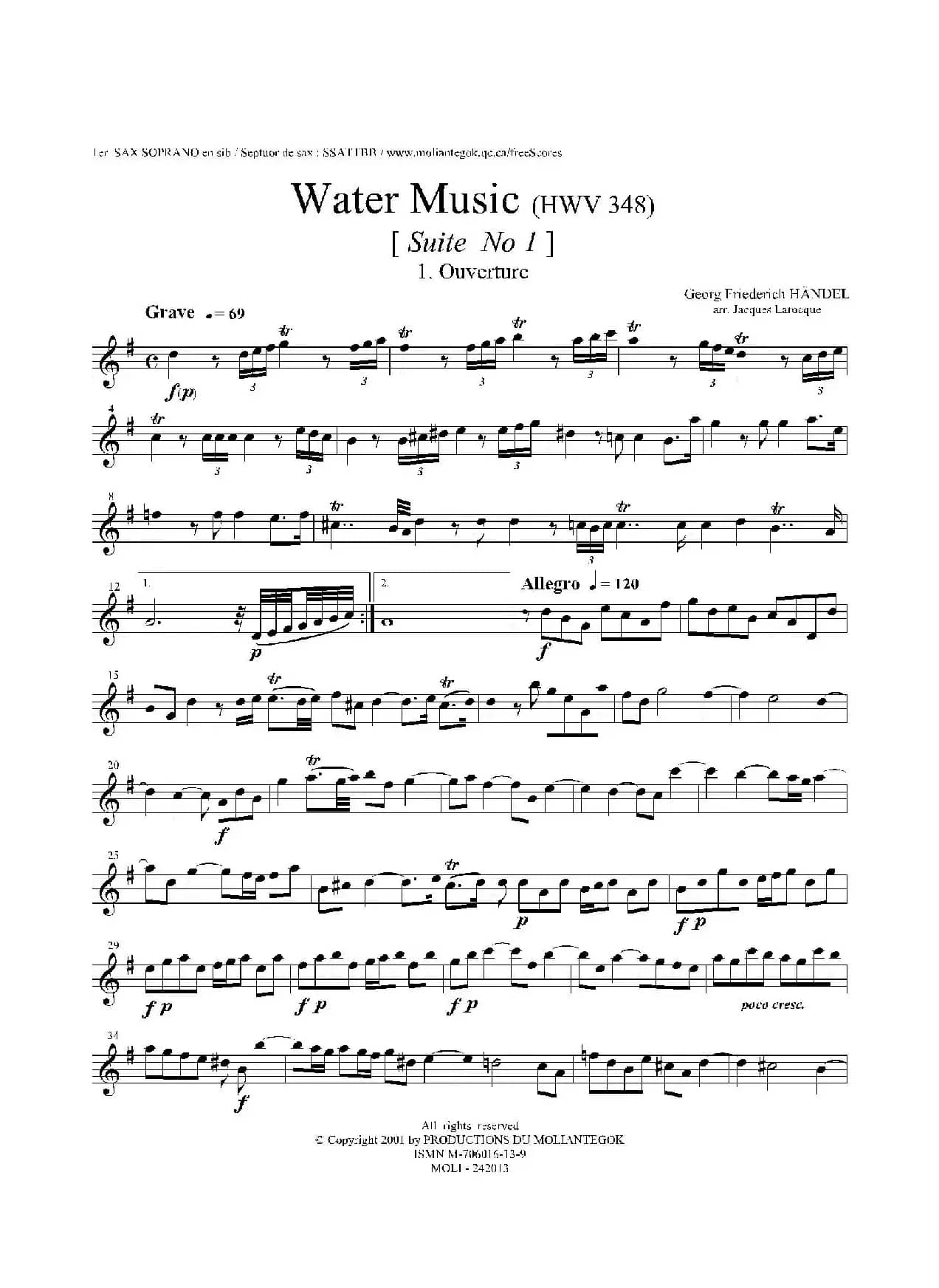 Water Music（HWV.348 No.1）（第一高音萨克斯）