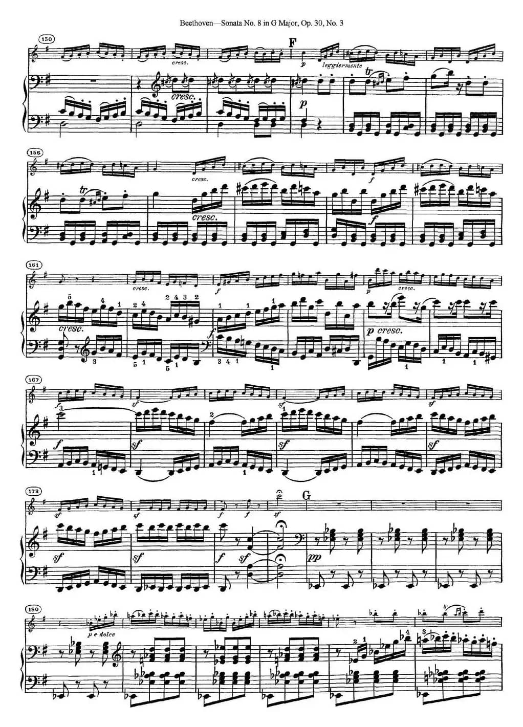 Violin Sonata No.8 in G Major Op.30 No.3（小提琴+钢琴伴奏）