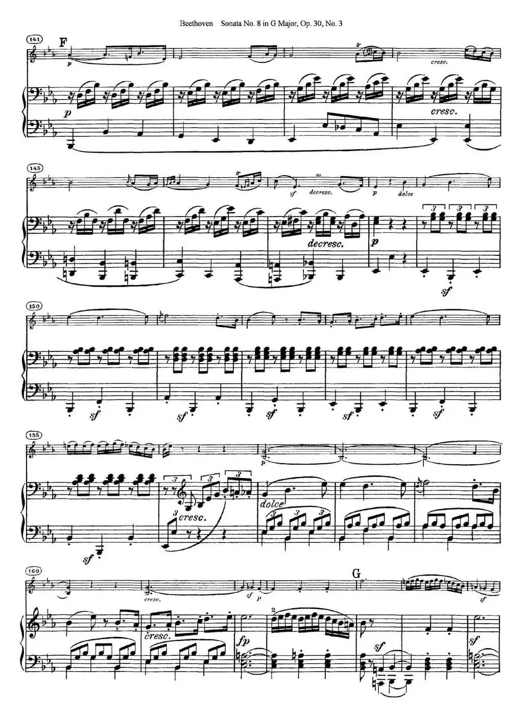 Violin Sonata No.8 in G Major Op.30 No.3（小提琴+钢琴伴奏）