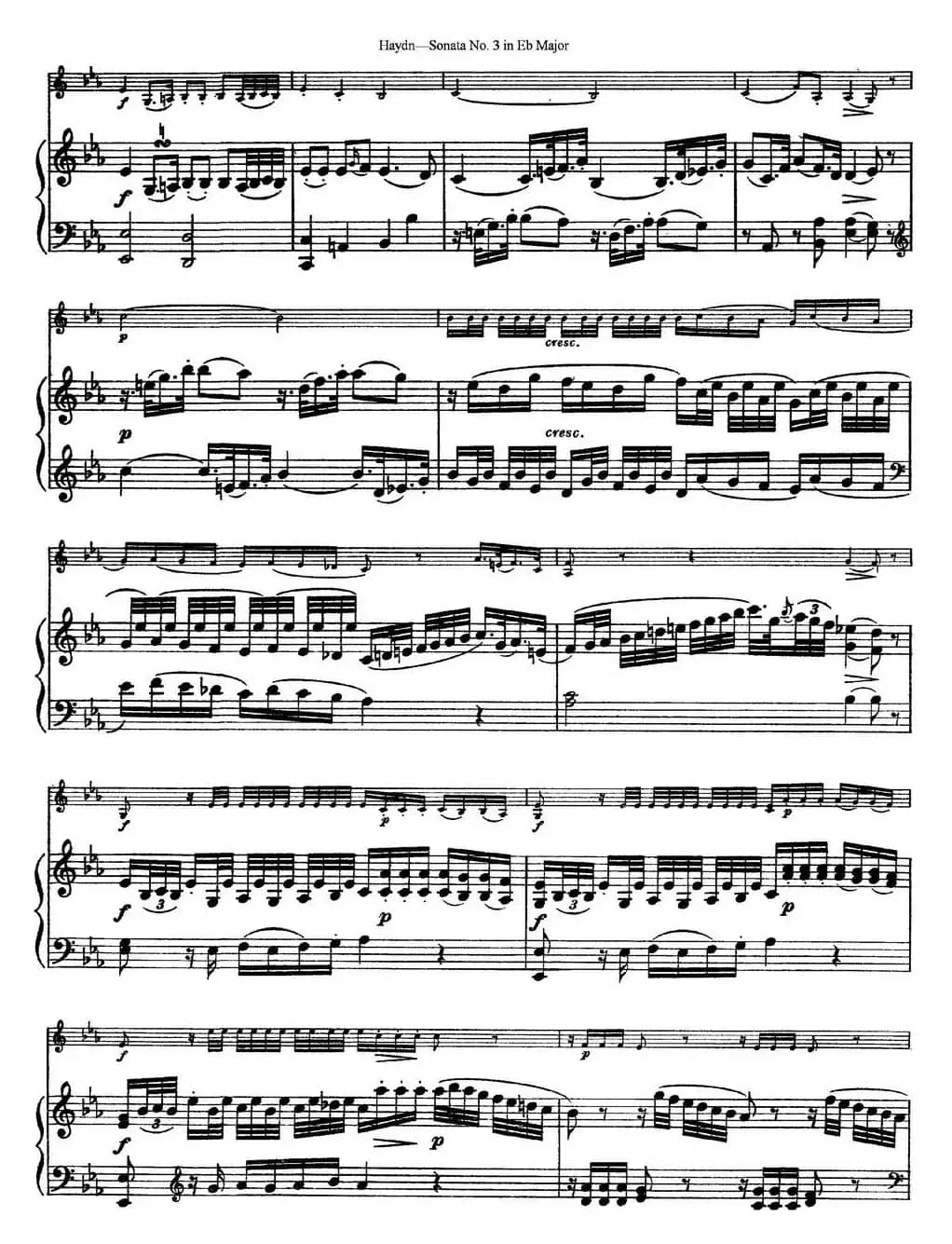 Violin Sonata No.3 in Eb Major（小提琴+钢琴伴奏）