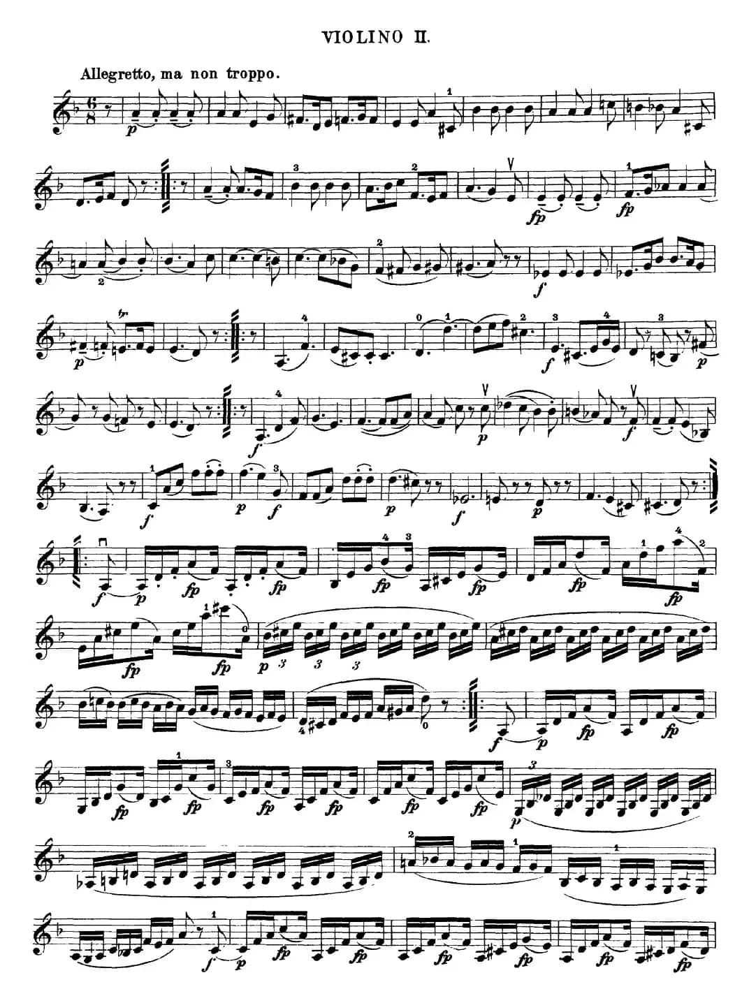 Mozart《Quartet No.15 in D Minor,K.421》（Violin 2分谱）
