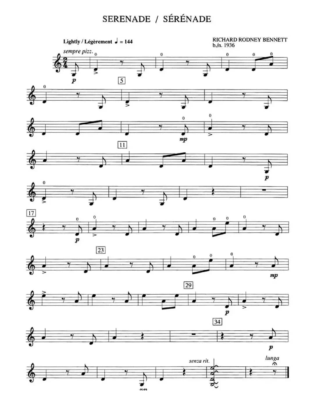 Serenade （加拿大小提琴考级·预备级）