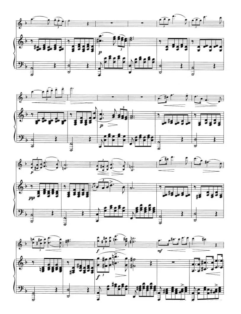 小夜曲（舒伯特作曲版、钢琴伴奏小提琴谱）