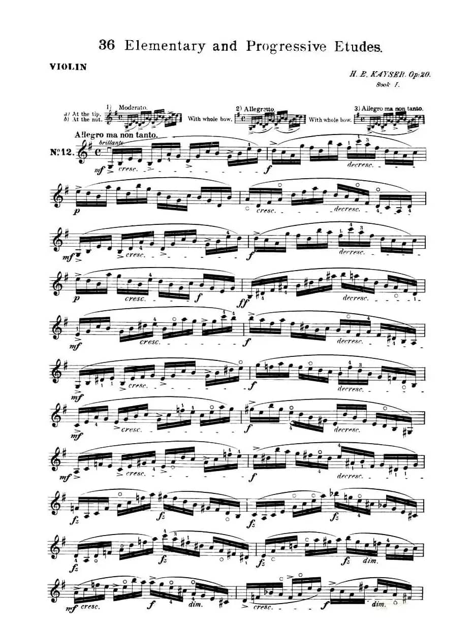 开塞（KAYSER 36首小提琴练习曲之12）