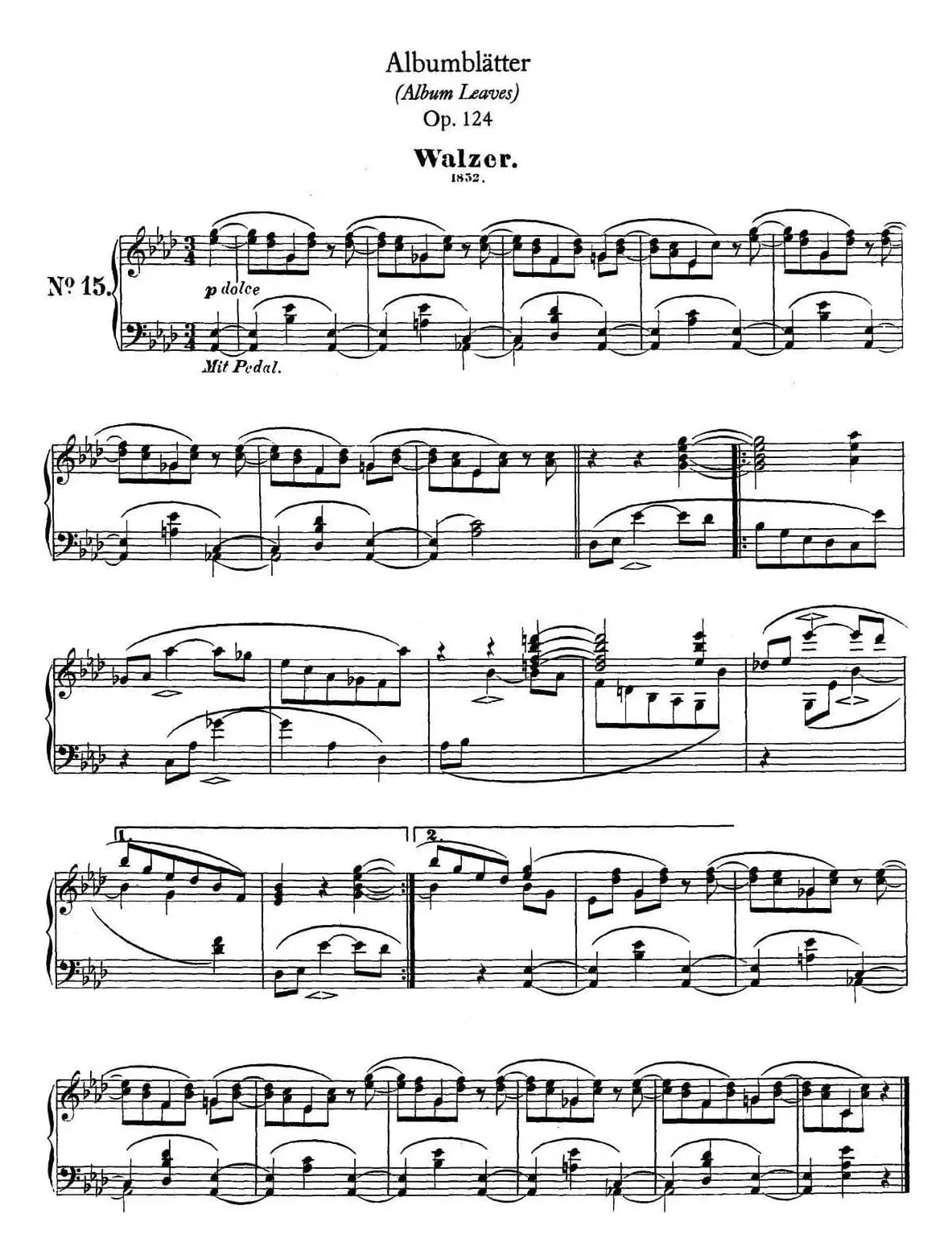 Albumblätter Op.124（纪念册页）（No.15）