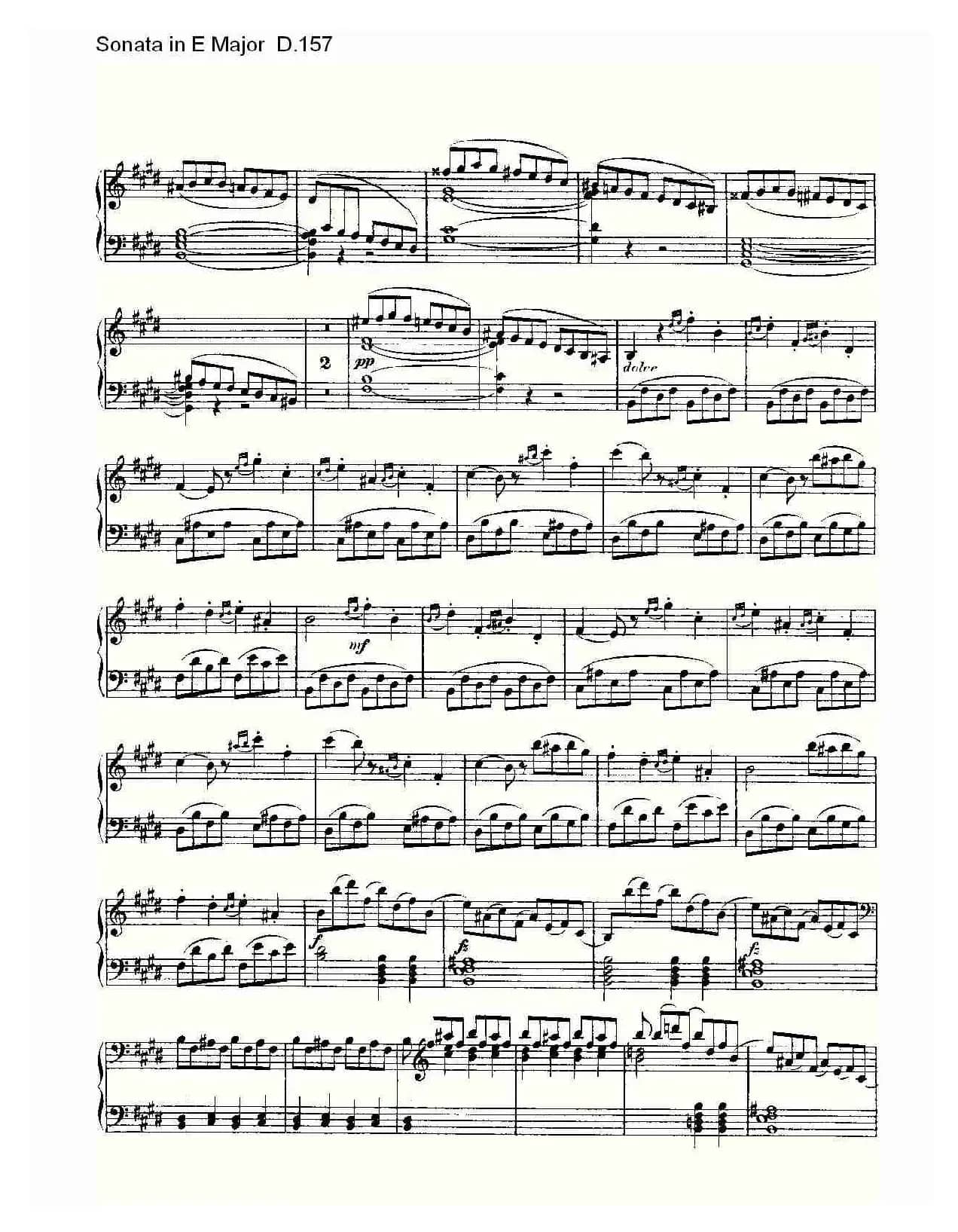 Sonata in E Major D.157（E大调奏鸣曲 D.157）