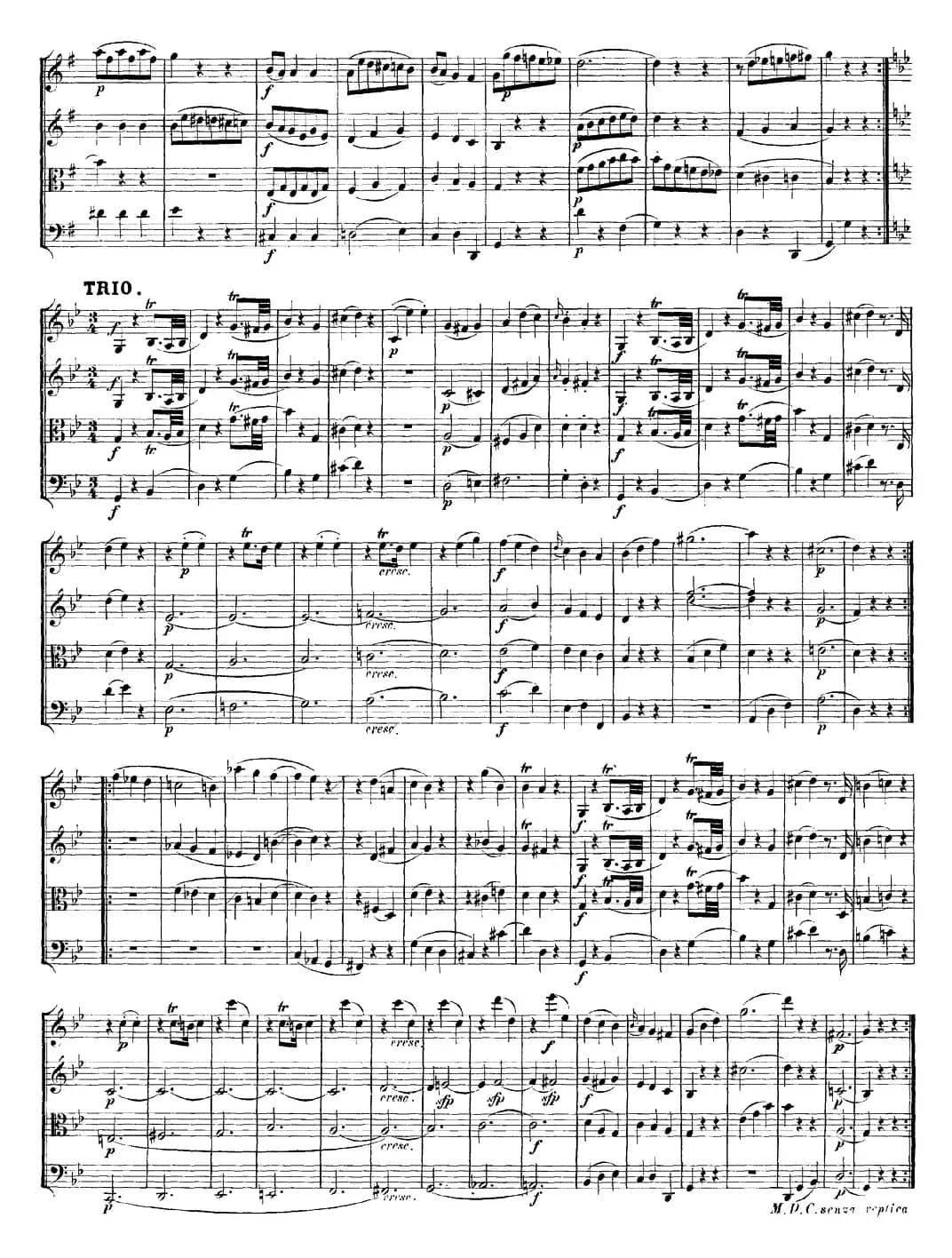 Mozart《Quartet No.14 in G Major,K.387》（总谱）