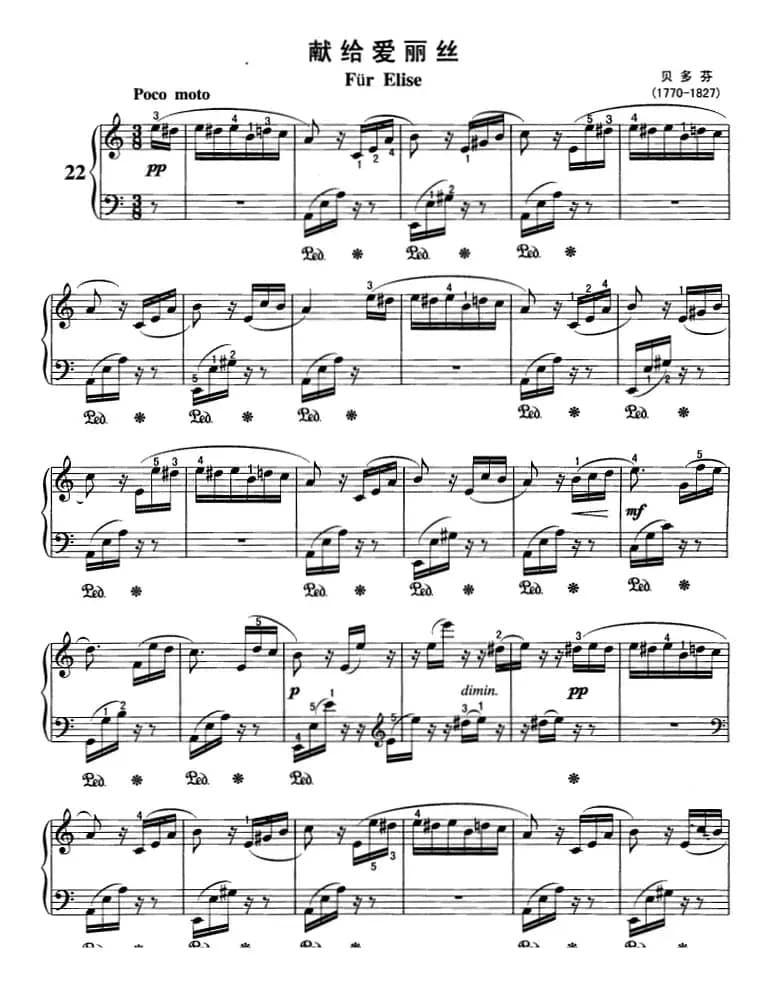 不可不弹的世界钢琴名曲：献给爱丽丝