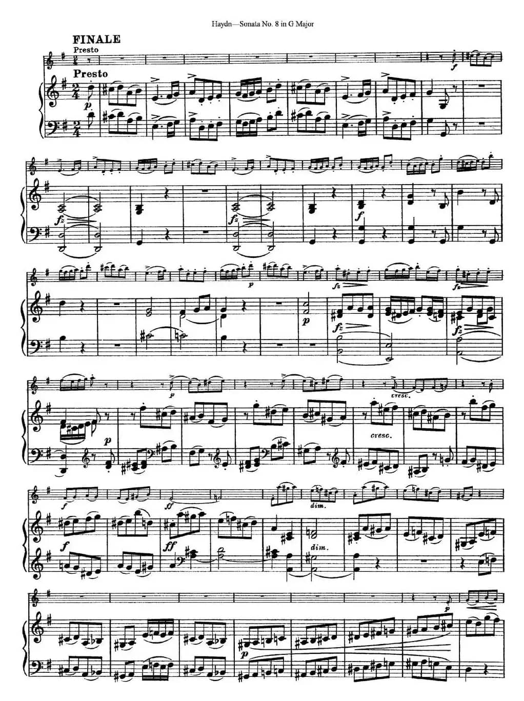 Violin Sonata No.8 in G Major（小提琴+钢琴伴奏）