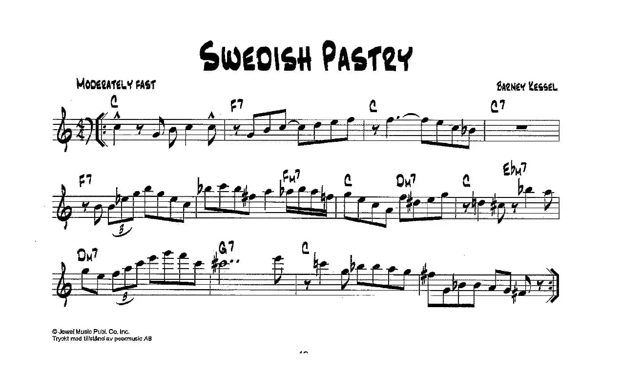 降B爵士乐谱：SWEDISH PASTRY
