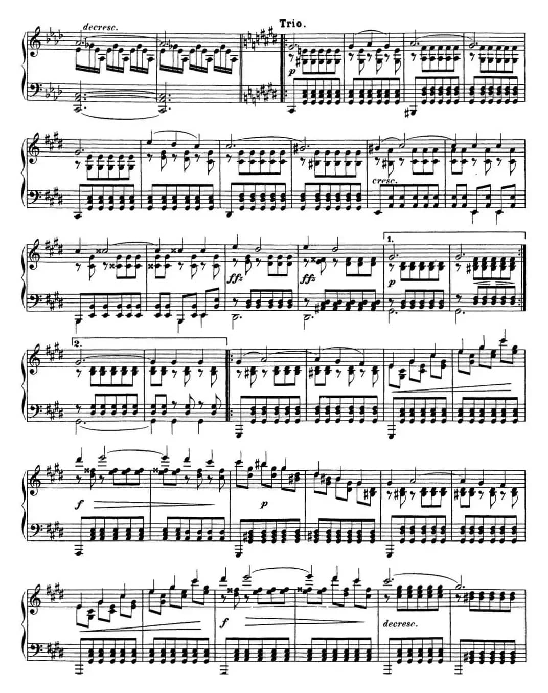 舒伯特降E大调即兴曲D.899，Op.90（NO.4）