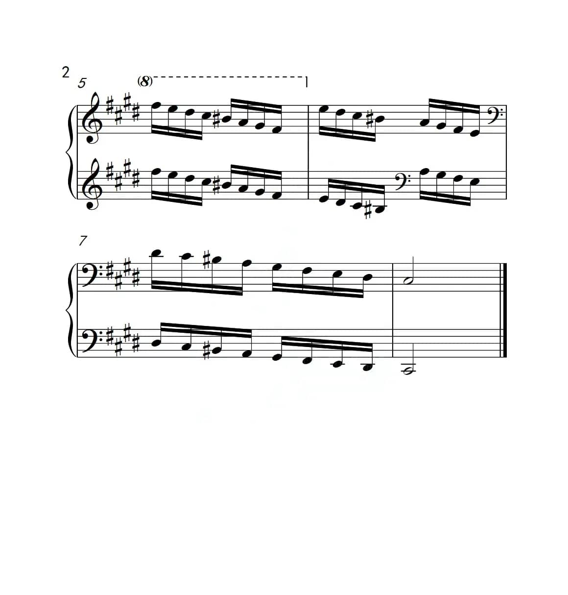 第四级 升c小调音阶（中国音乐学院钢琴考级作品1~6级）