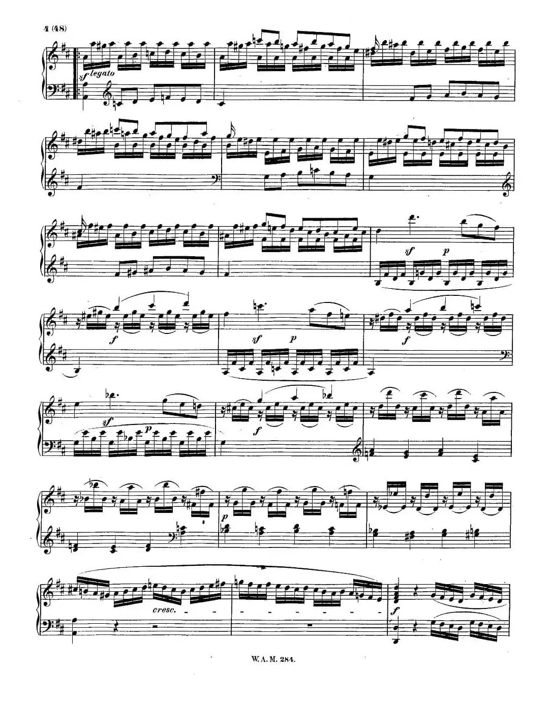 D大调第六钢琴奏鸣曲 KV.284