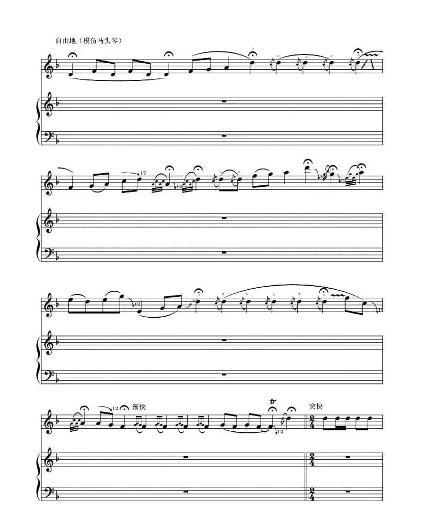 萨尔图畅想曲（二胡独奏+钢琴伴奏）