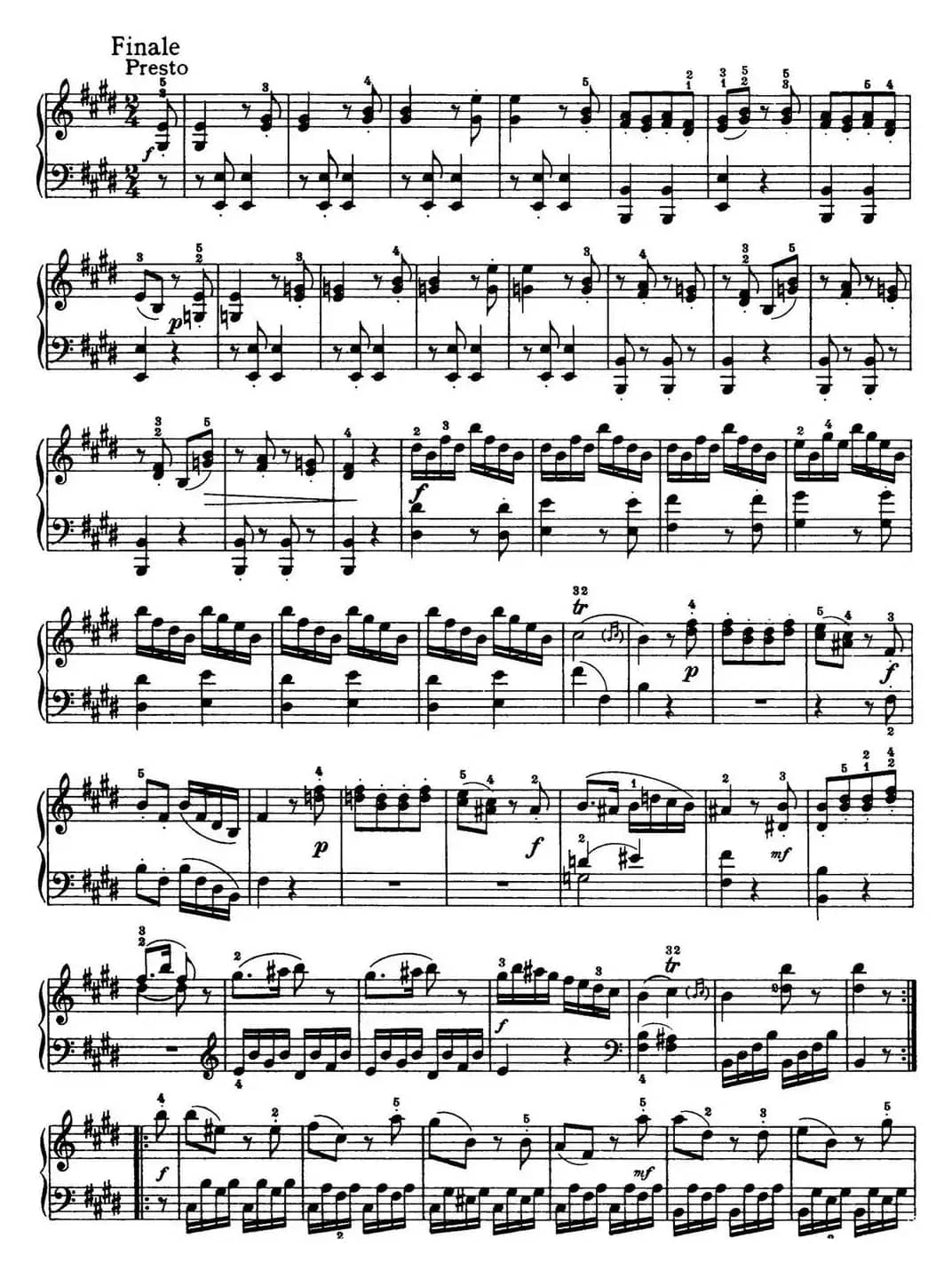 海顿 钢琴奏鸣曲 Hob XVI 13 Partita E major