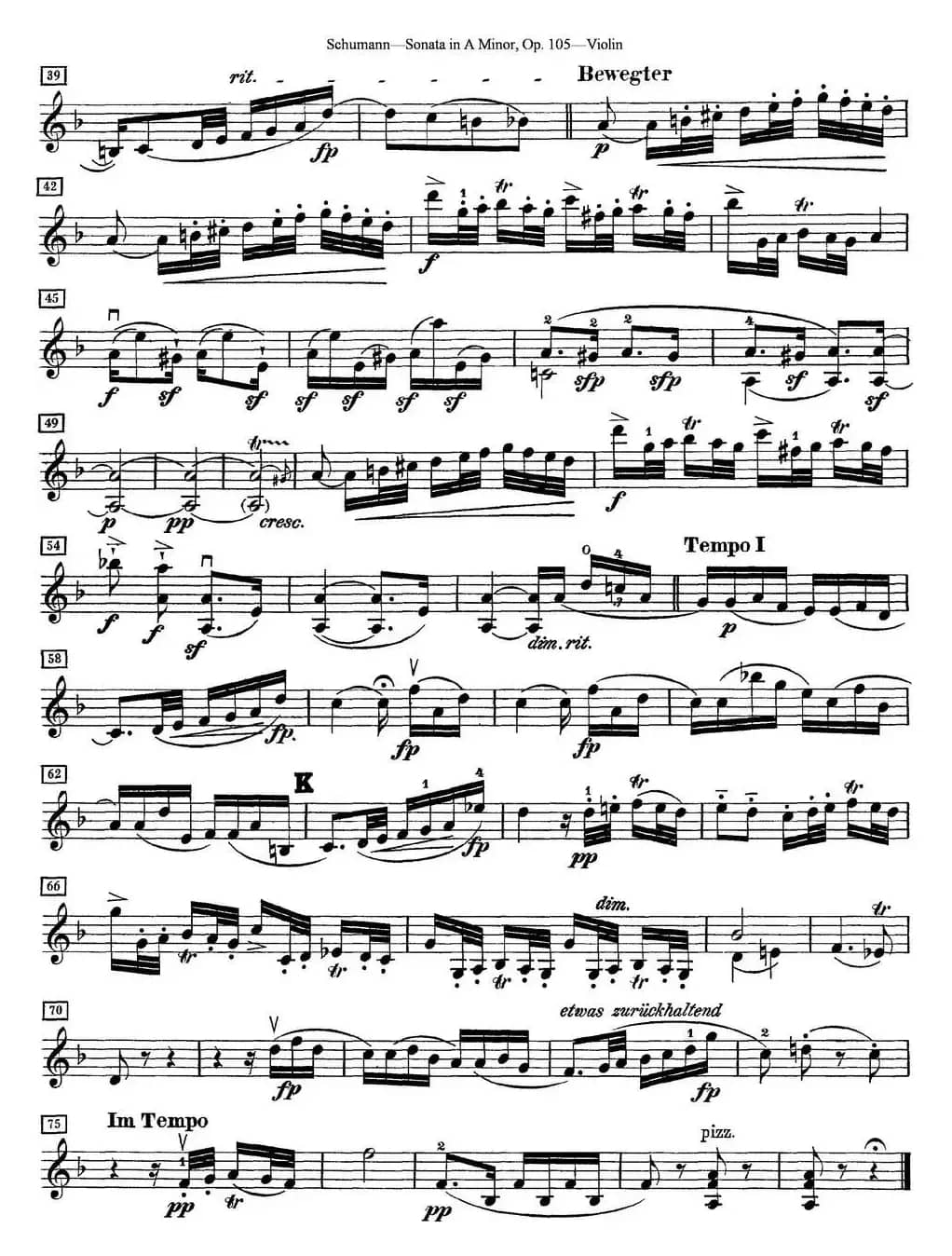 Violin Sonata in A minor Op.105