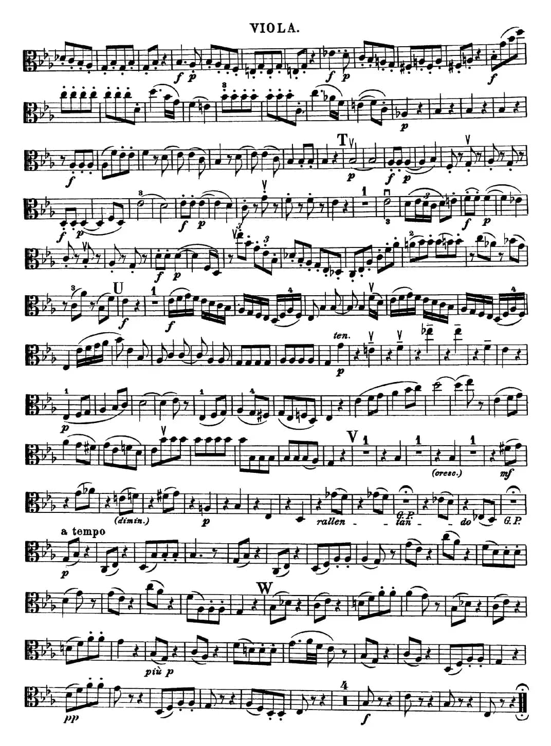 Mozart《Quartet No.16 in Eb Major,K.428》（Viola分谱）