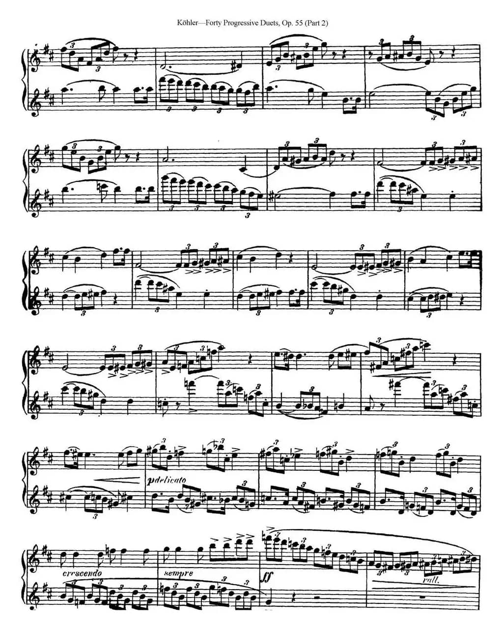 柯勒40首长笛提高练习曲OP.55（二重奏）（NO.13）