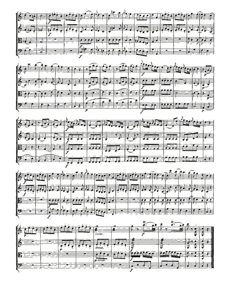 Quartet No. 4 in C Major, K. 157（C大调第四弦乐四重奏）