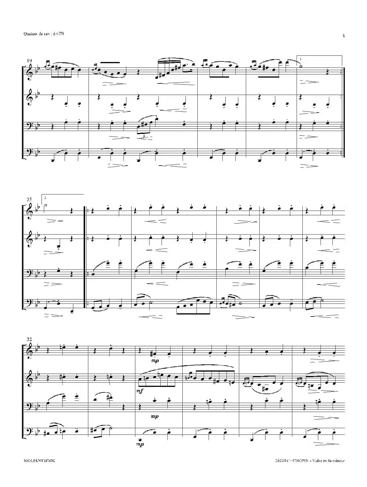 a小调圆舞曲 B.150（四重奏总谱）