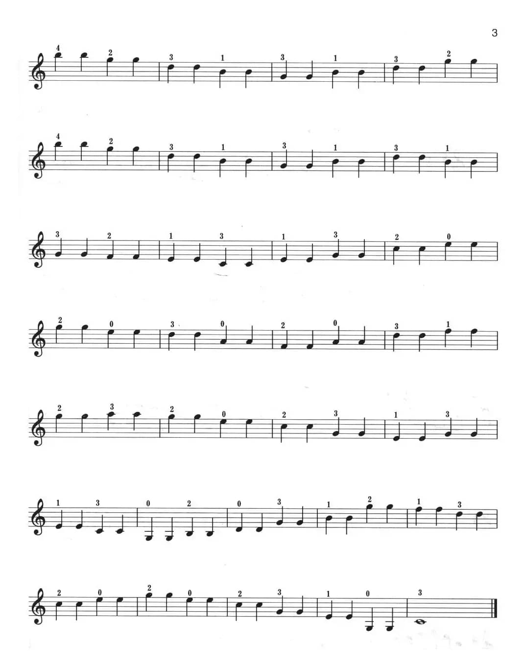 小提琴考级第一级：练习曲（6首）