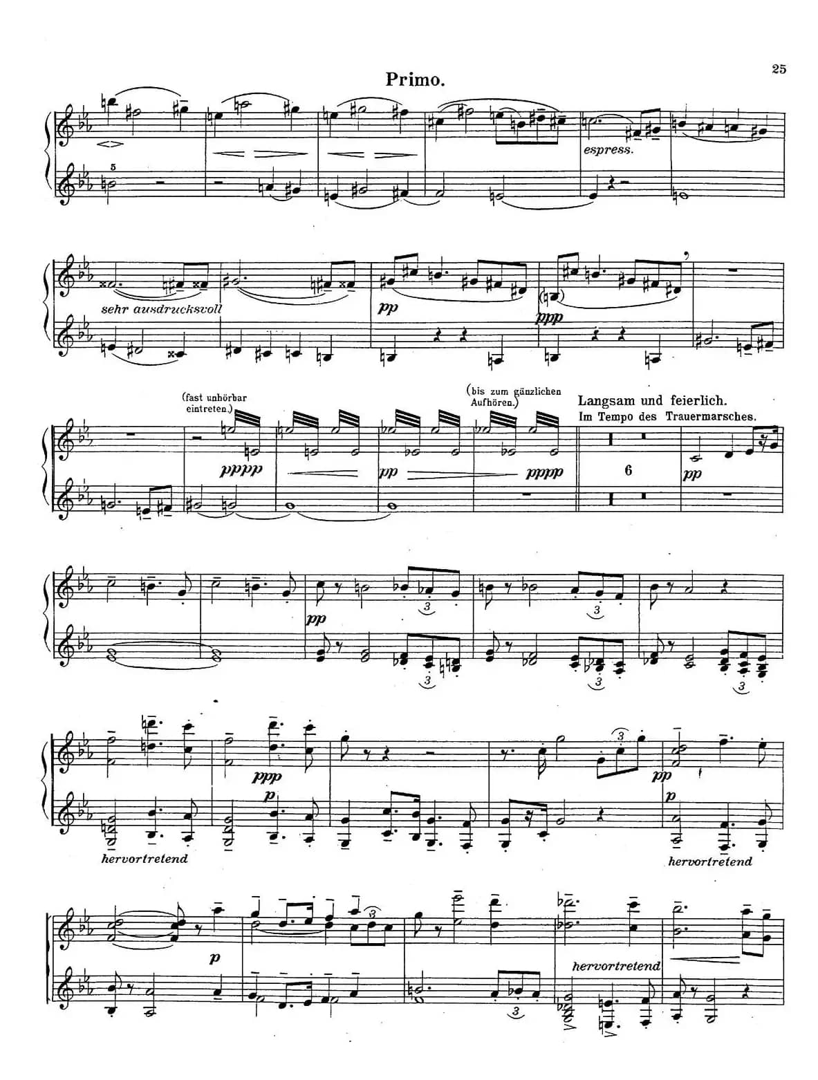 c小调第二交响曲“复活”（Ⅰ）（改编四手联弹版 ）