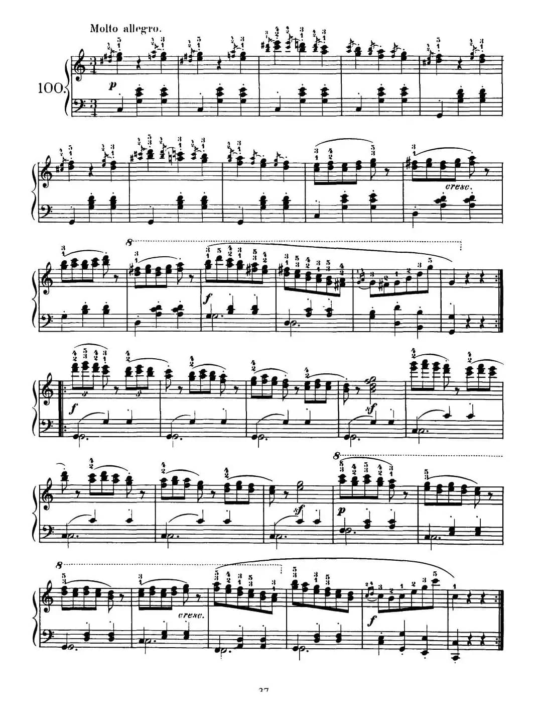 One Hundred and Ten Easy and Progressive Exercises Op.453（车尔尼110首简易练习曲 90——100）