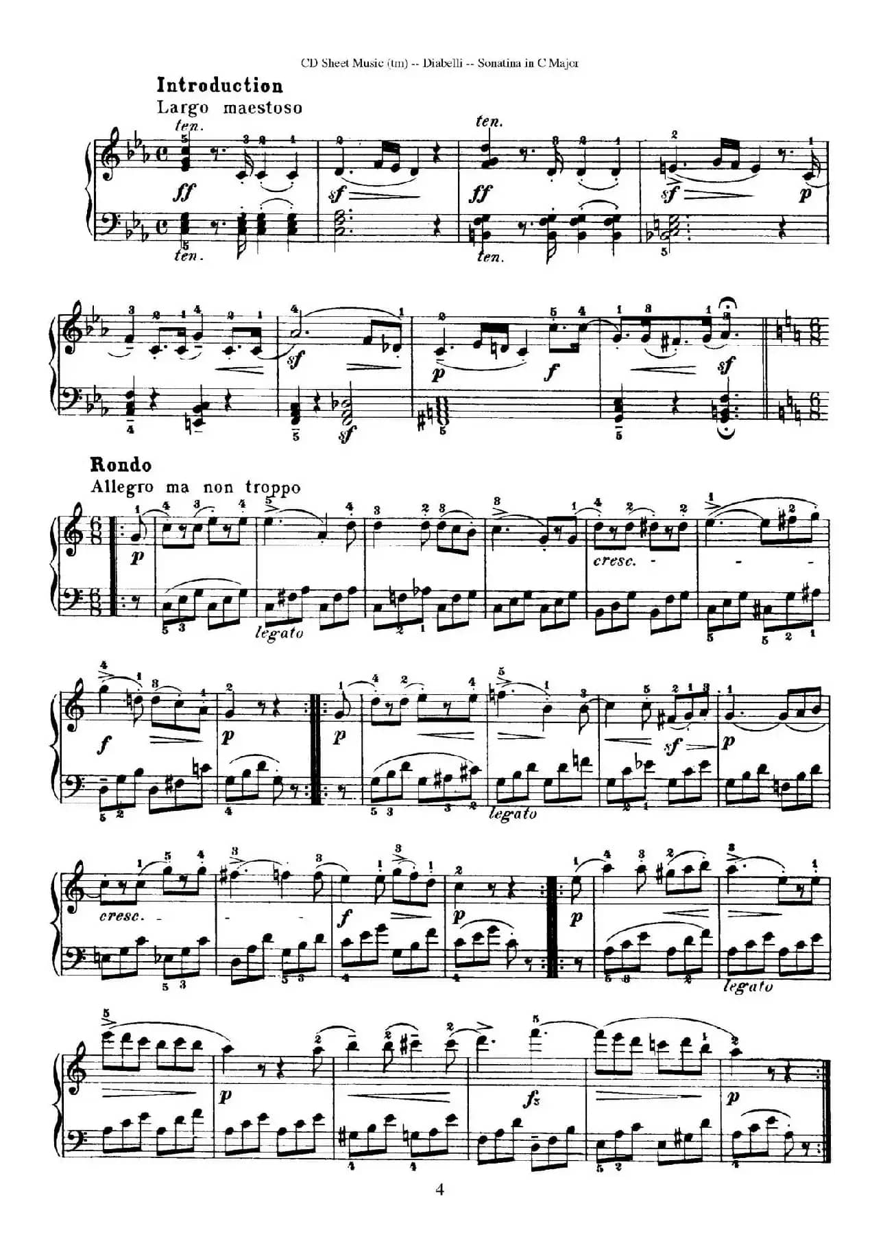 4 Piano Sonatinas（4首钢琴小奏鸣曲）（Op.151 No.4）