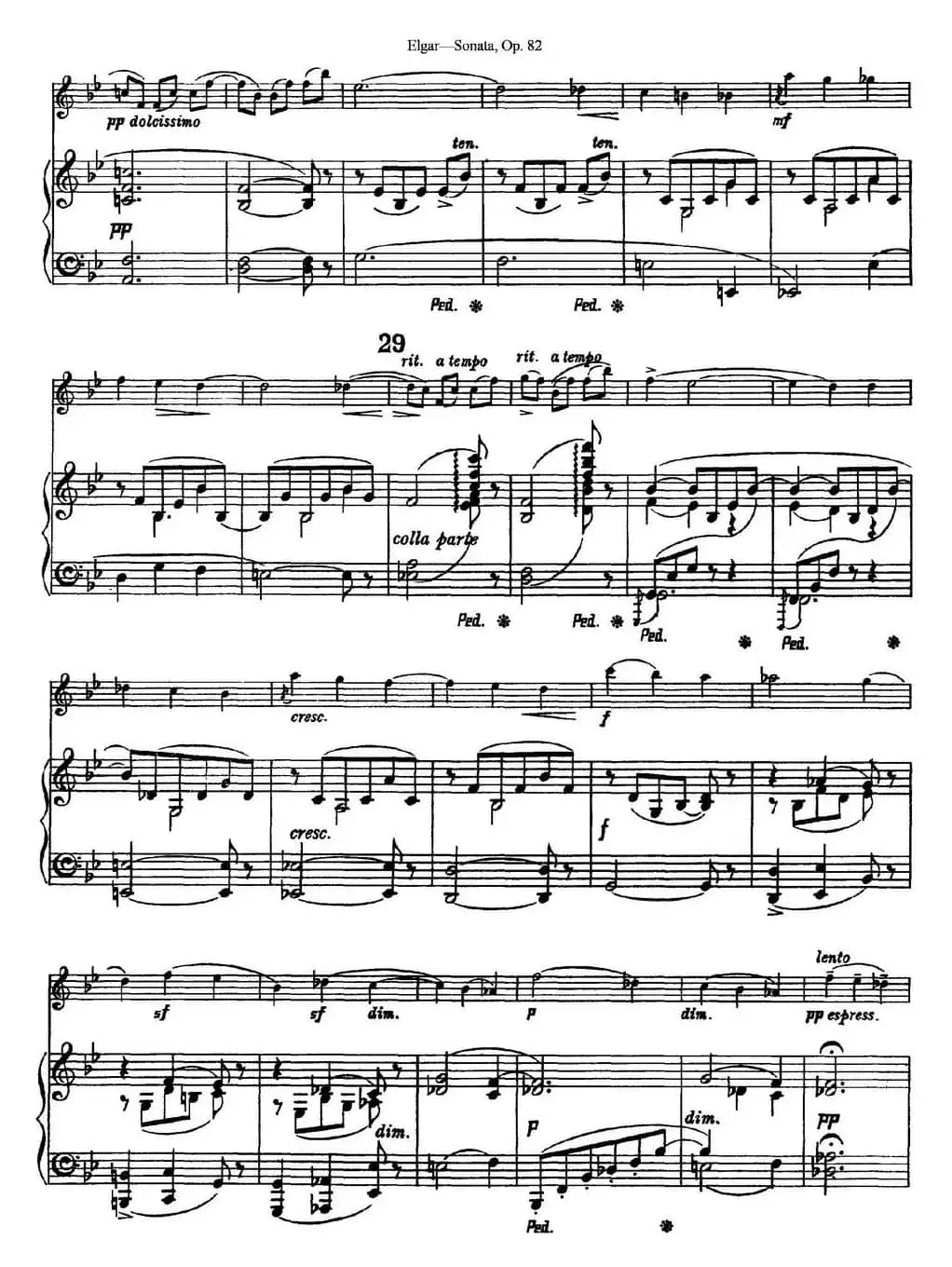 Violin Sonata Op.82（小提琴+钢琴伴奏）