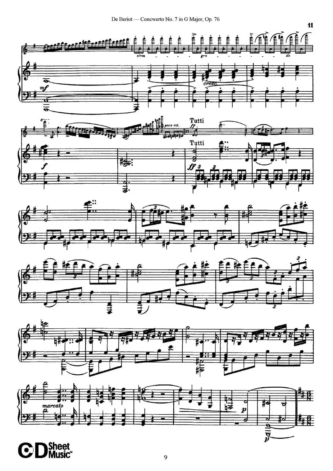 G大调第七协奏曲（Concerto No.7 in G Major）Op.76（小提琴+钢琴伴奏）