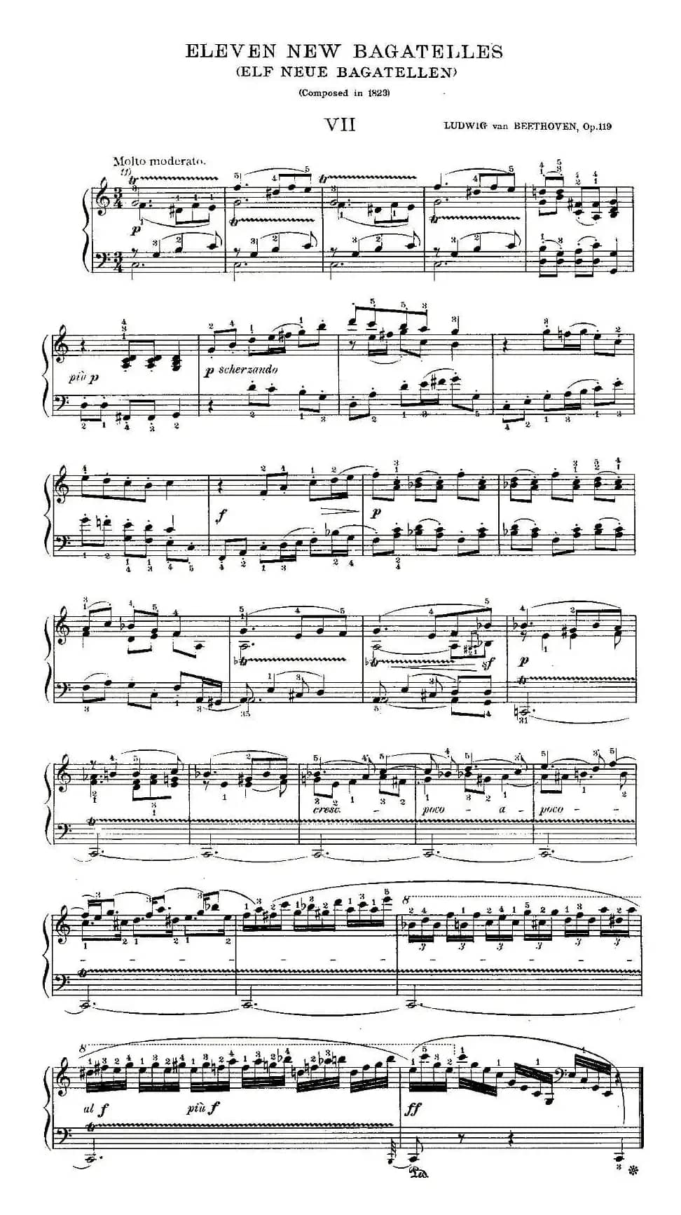 贝多芬钢琴小品Op.119 之七