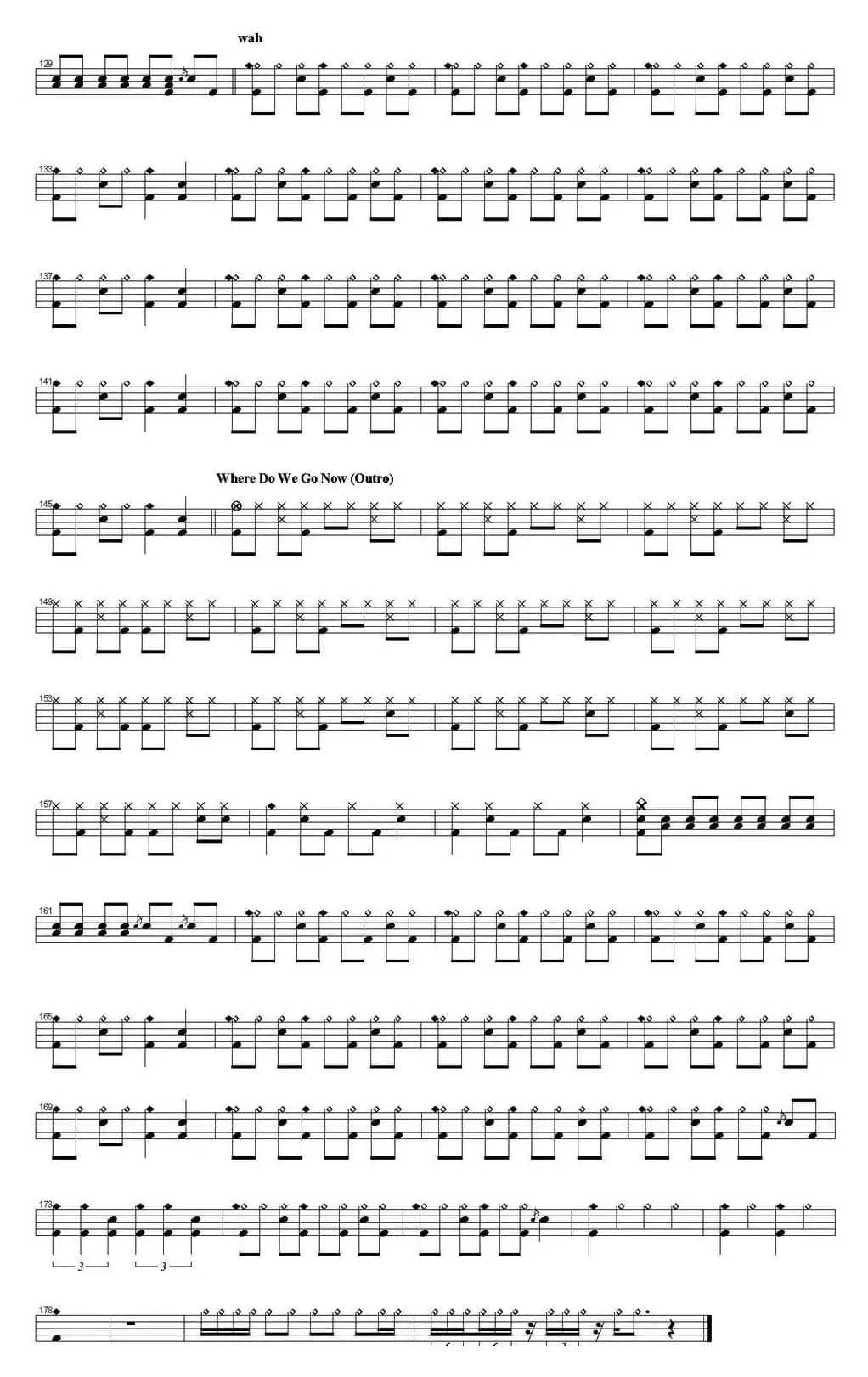 爵士鼓谱：Guns n' Roses - Sweet child of mine