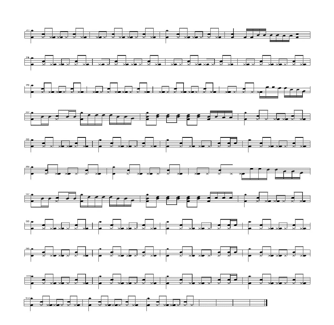 岁月无声（架子鼓谱）