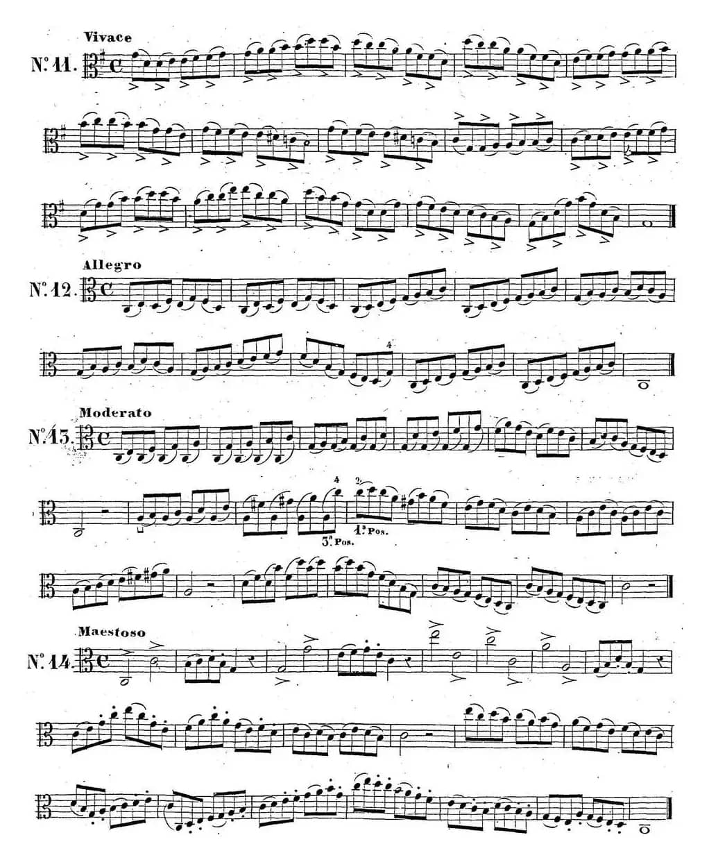 卡瓦利尼《中提琴演奏教程》练习曲