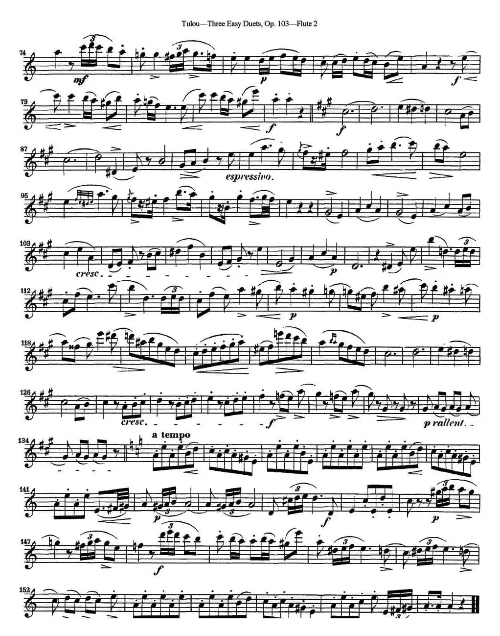 图露三首长笛简易重奏曲Op.103（Flute 2）（NO.2）