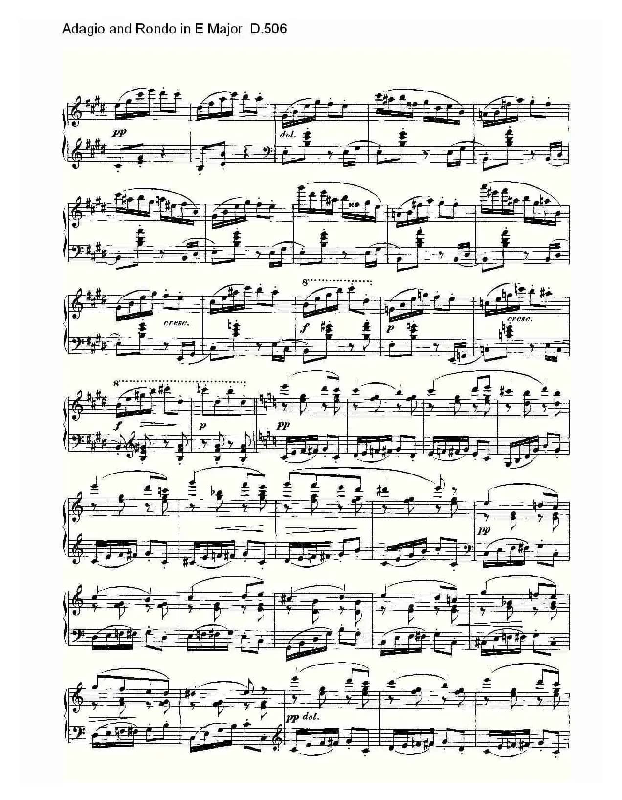 Adagio and Rondo in E Major D.506（E大调柔板回旋曲 D.506）