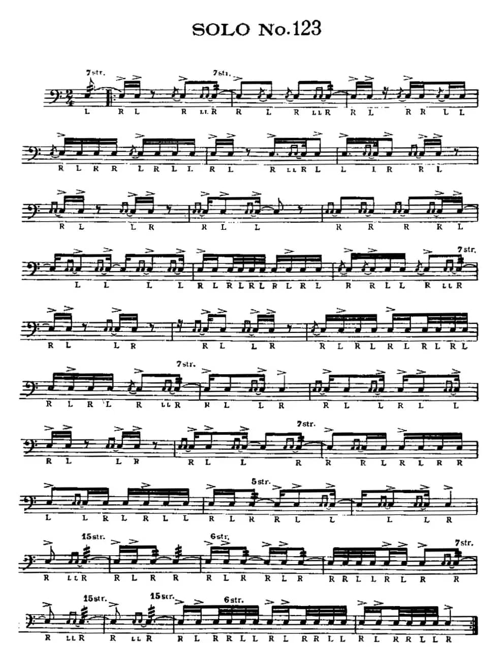 美国军鼓 SOLO No.121-125（爵士鼓谱）