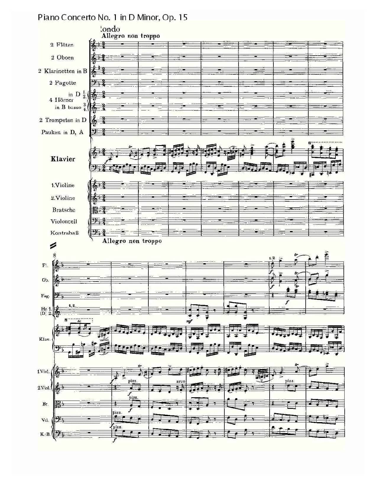 D小调钢琴第一协奏曲, Op.15第三乐章（一）