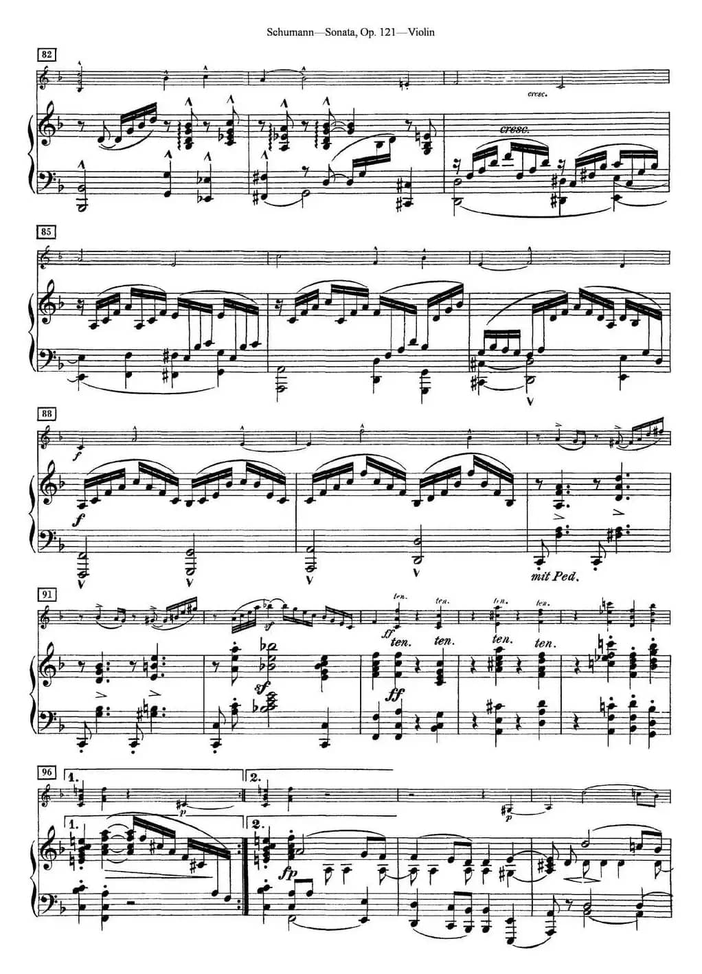 Violin Sonata Op.121（小提琴+钢琴伴奏）