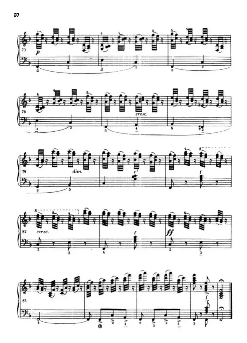 《车尔尼手风琴练习曲集》第Ⅲ册（P75—97）