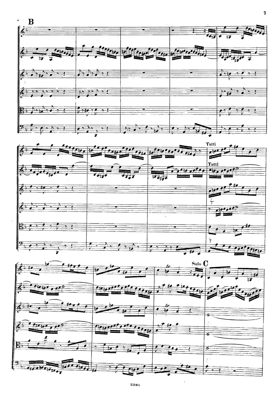 CONCERTO A DUE VIOLINI.（巴赫D小调二重协奏曲总谱）