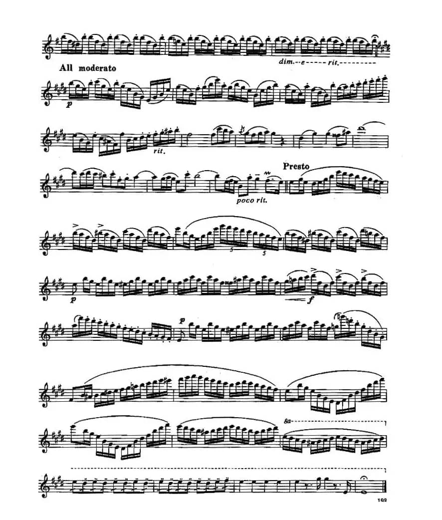 长笛九级考级曲谱（第四部分—1）